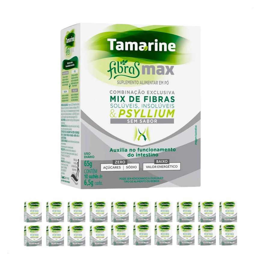 Kit com 20 - Tamarine Fibras Max Pó com 10 Sachês Cada Caixa