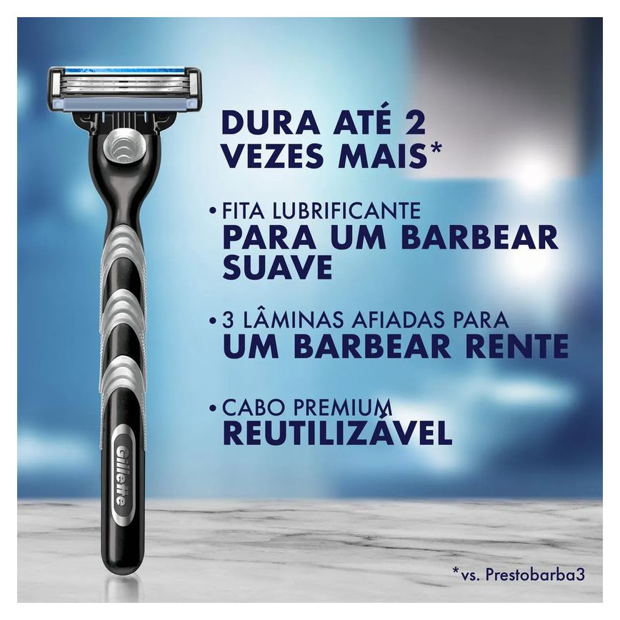 Carga para Aparelho de Barbear Gillette Mach3 com 2 unidades