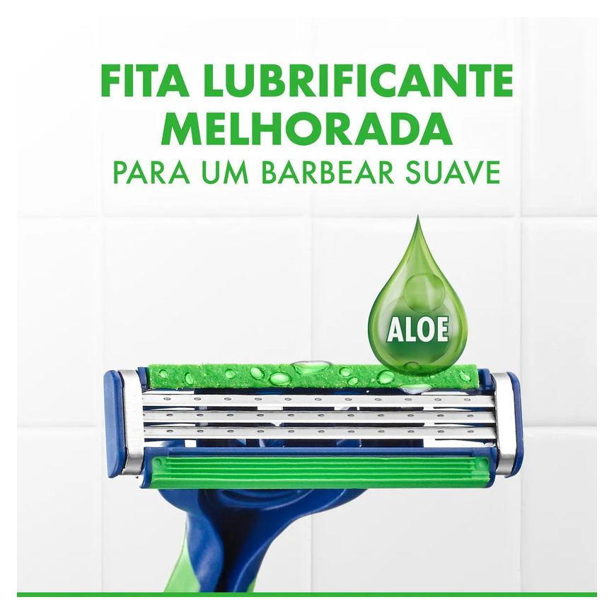 Aparelho de Barbear Gillette Prestobarba 3 Sensitive Aloe Vera 8 unidades