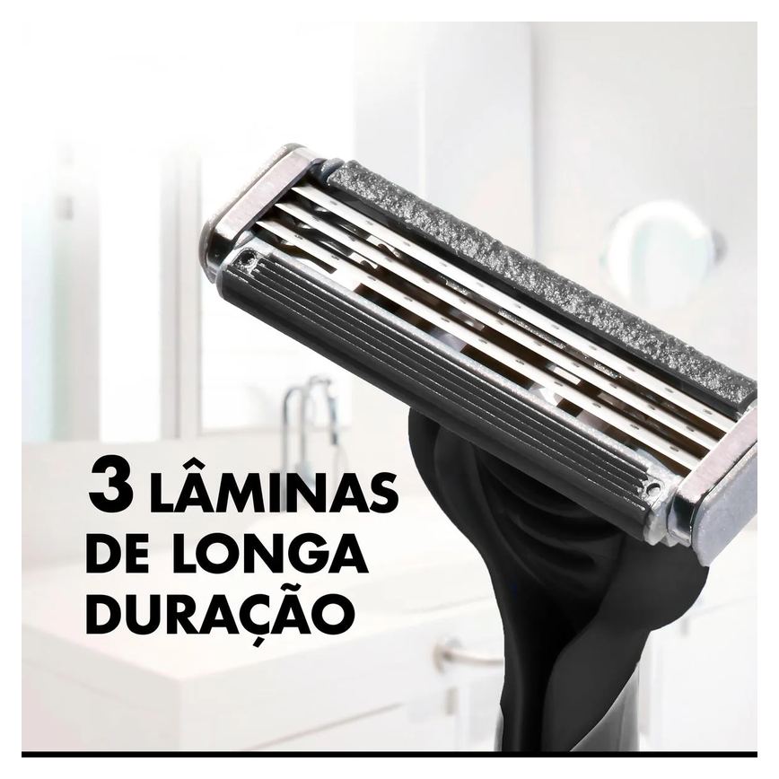 Aparelho de Barbear Descartável Gillette Prestobarba 3 Carvão Ativado 8 unidades