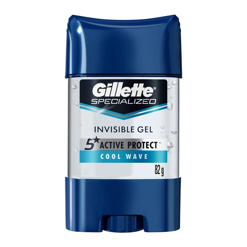 Desodorante Antitranspirante Gillette Specialized Invisible Gel Cool Wave 48h Masculino 82g