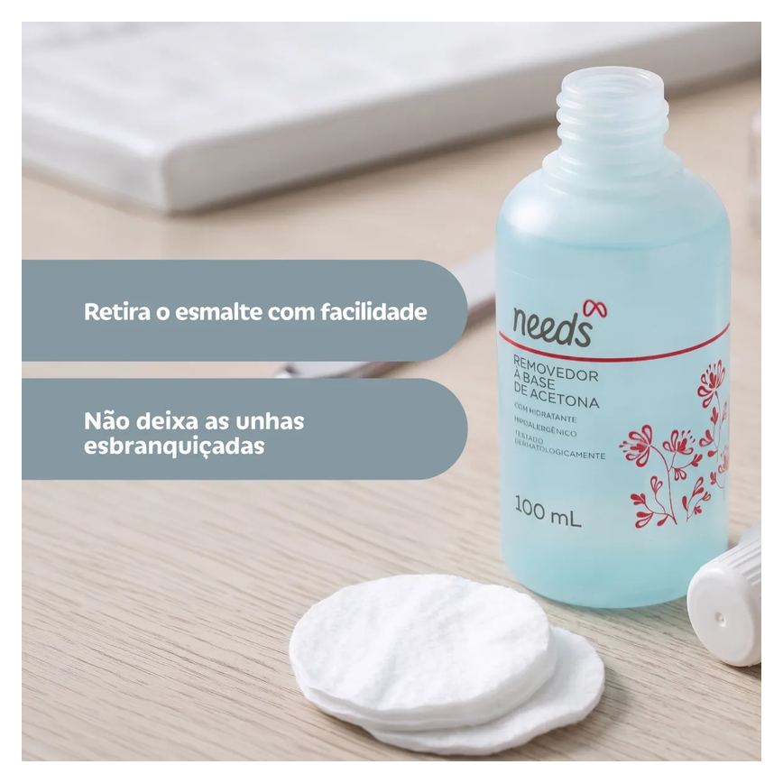 Removedor de Esmalte Needs com Acetona 100ml