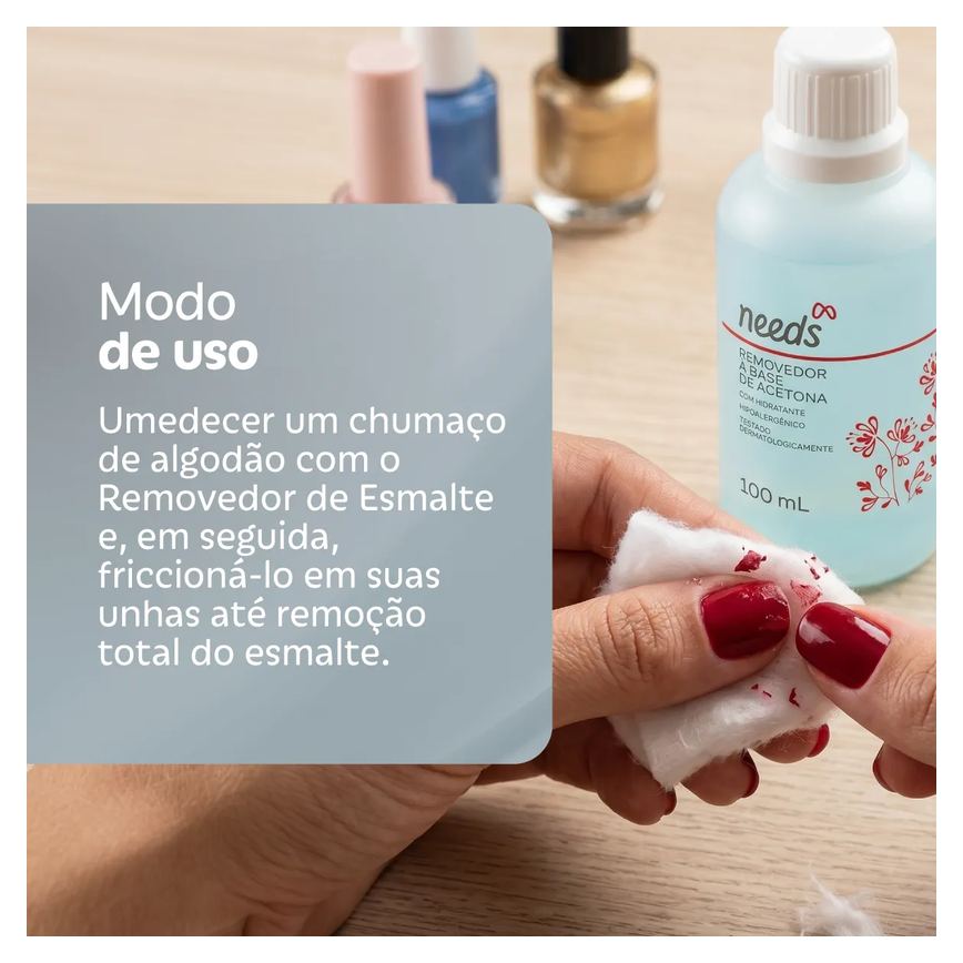 Removedor de Esmalte Needs com Acetona 100ml
