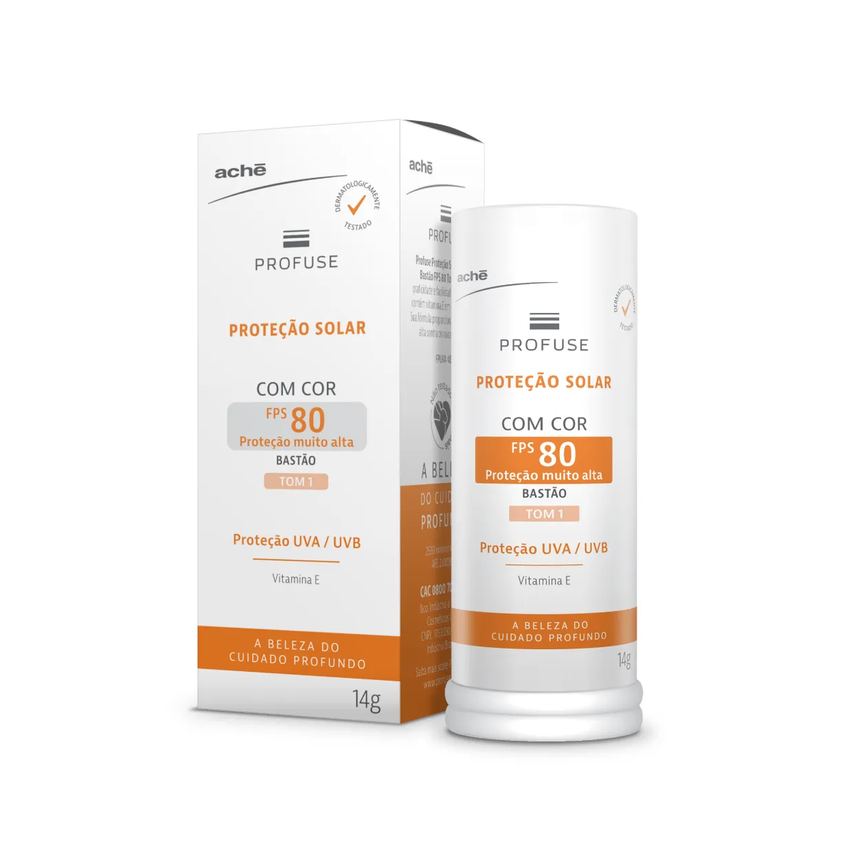 Protetor Solar Facial em Bastão Profuse FPS 80 Tom 1 14g