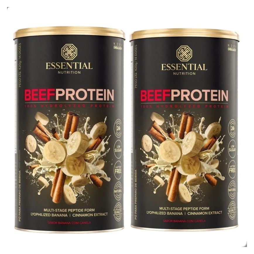 Kit 2 Beef Protein Banana com Canela 420G Essential