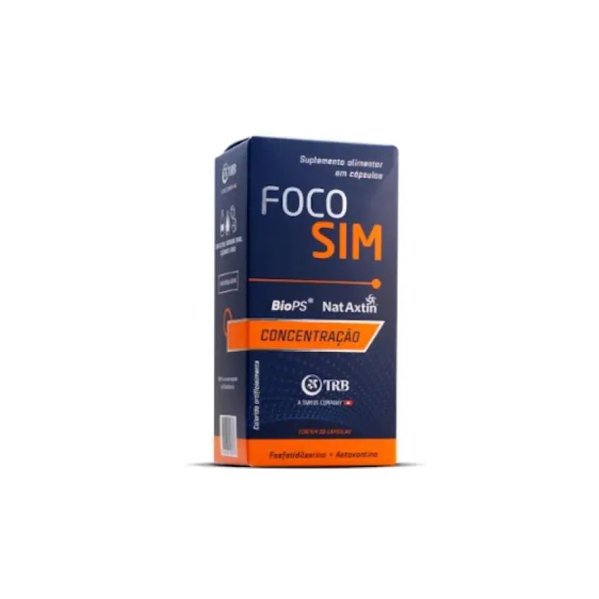 Suplemento Foco Sim Fosfatidilserina+Astaxantina 30 Cápsulas