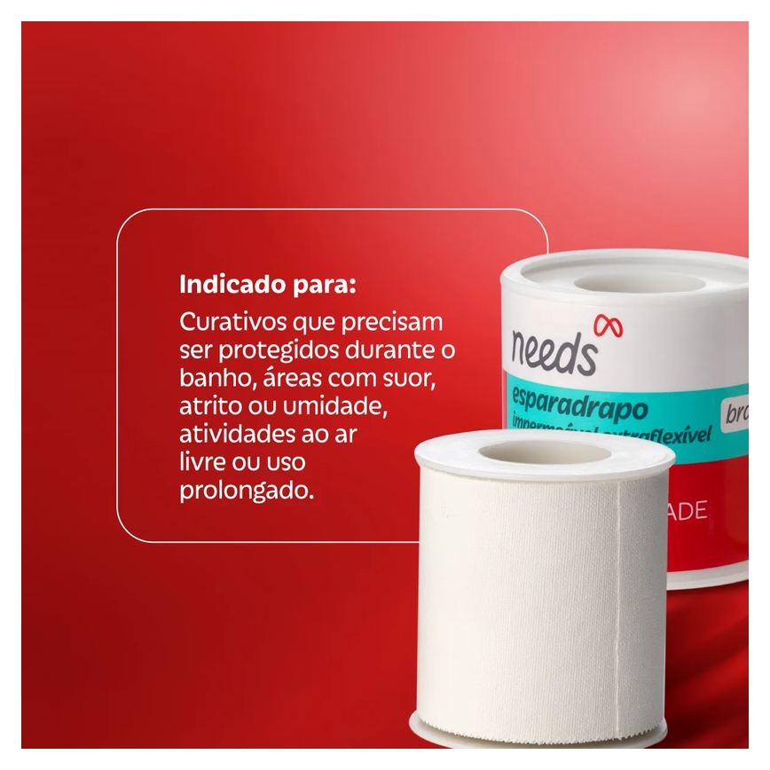 Esparadrapo Needs Branco Impermeável 5cm x 4,5m 1 unidade