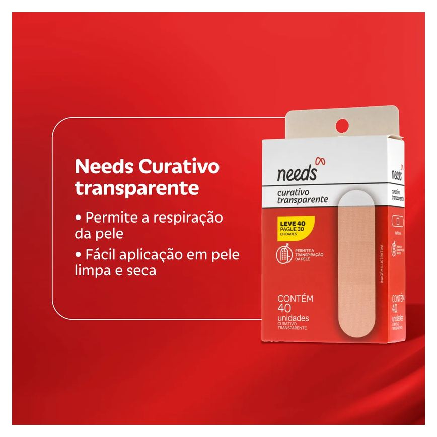 Curativo Transparente Needs 40 Unidades