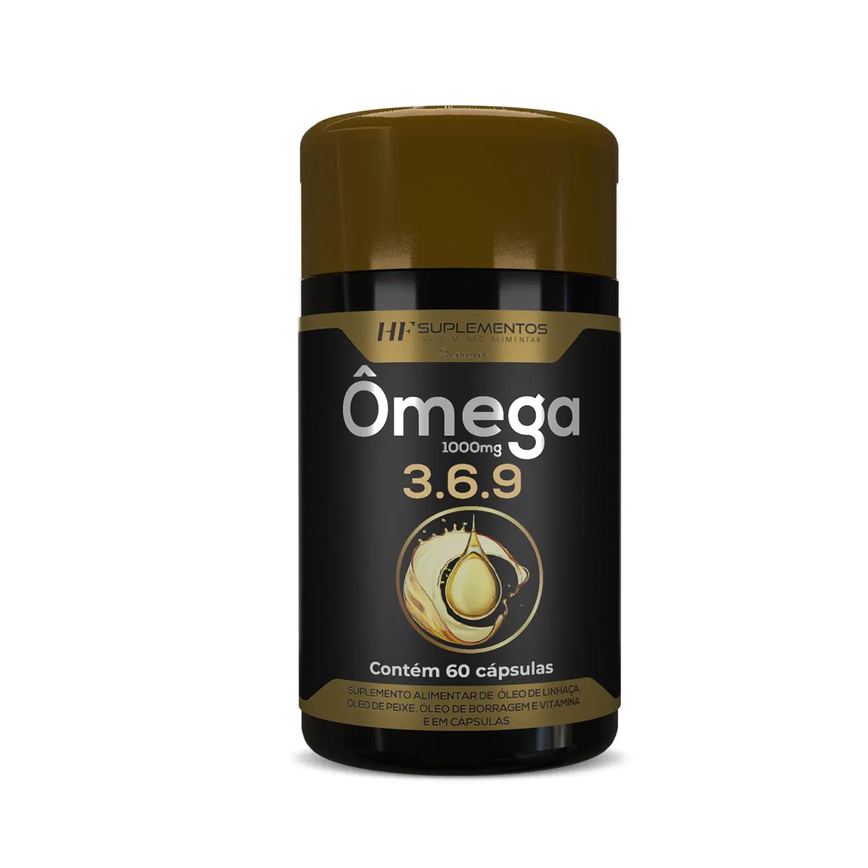 Omega 3 6 9 60Caps Peixe Linhaça Borragem Hf Suplementos