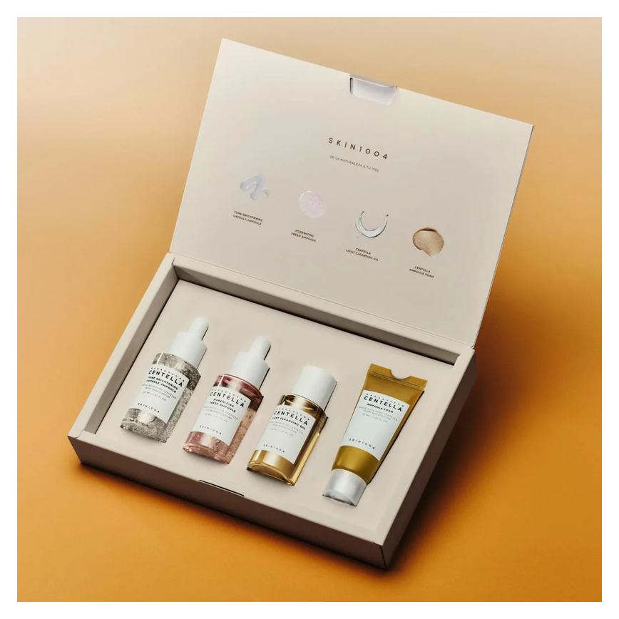 Kit Viagem Skin1004 Madagascar Centella Ampola Poremizing Fresh + Tone Brightening + Cleansing Oil + Espuma De Limpeza