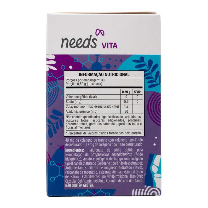 Colágeno Tipo 2 Needs Vita + Ácido Hialurônico 30 cápsulas