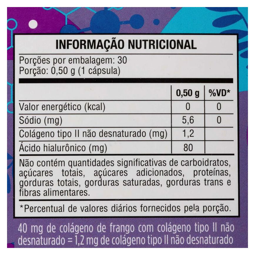 Colágeno Tipo 2 Needs Vita + Ácido Hialurônico 30 cápsulas