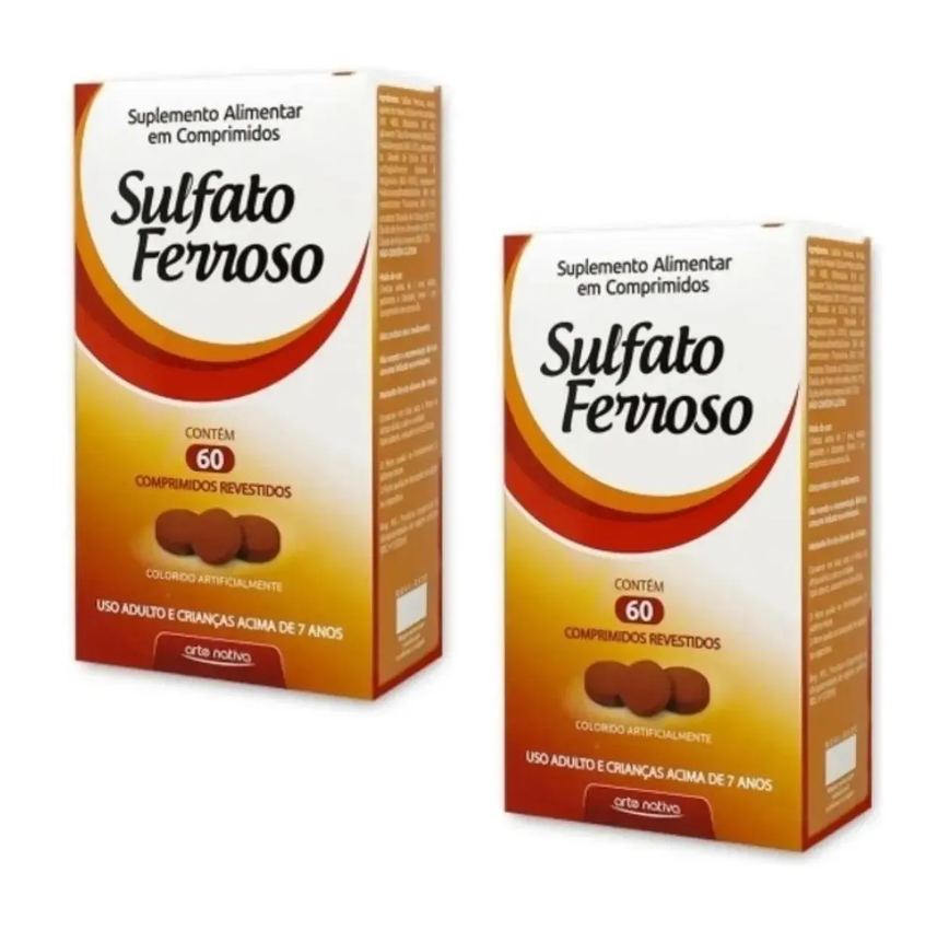 Kit 2 Sulfato Ferroso 60 Comprimidos - Arte Nativa