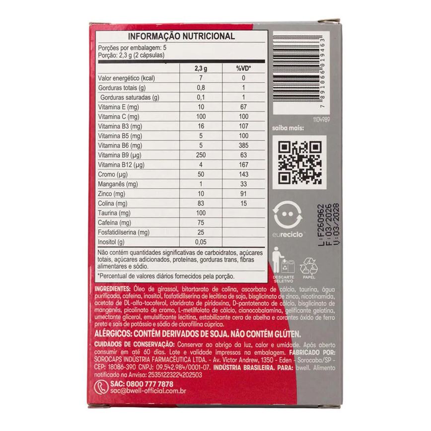 Bwell Multivitamínico Concentramax 10 cápsulas