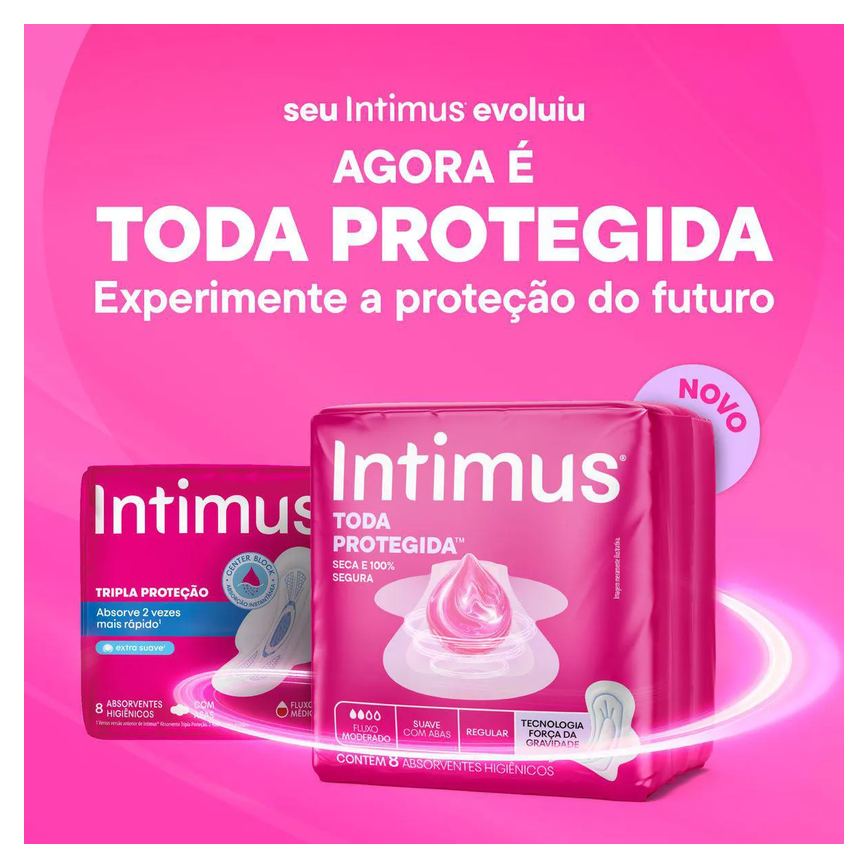 Absorvente Intimus Toda Protegida Cobertura Suave Com Abas com 32 unidades