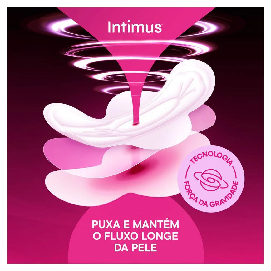 Absorvente Intimus Noturno Toda Protegida Cobertura Seca Com Abas 30 unidades
