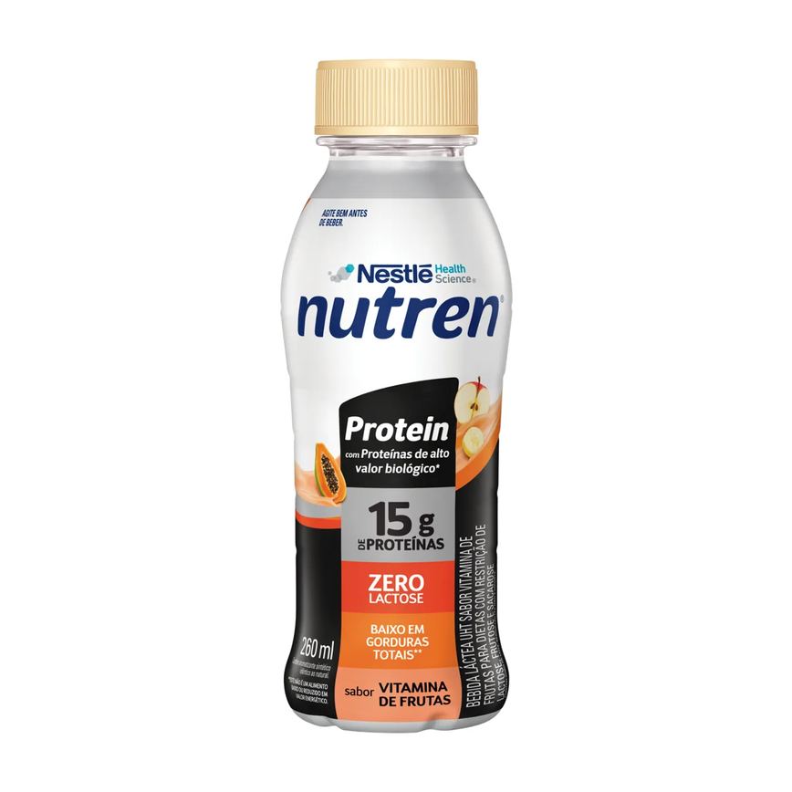 Bebida Láctea Nutren Protein 15g Zero Lactose Vitamina de Frutas 260ml
