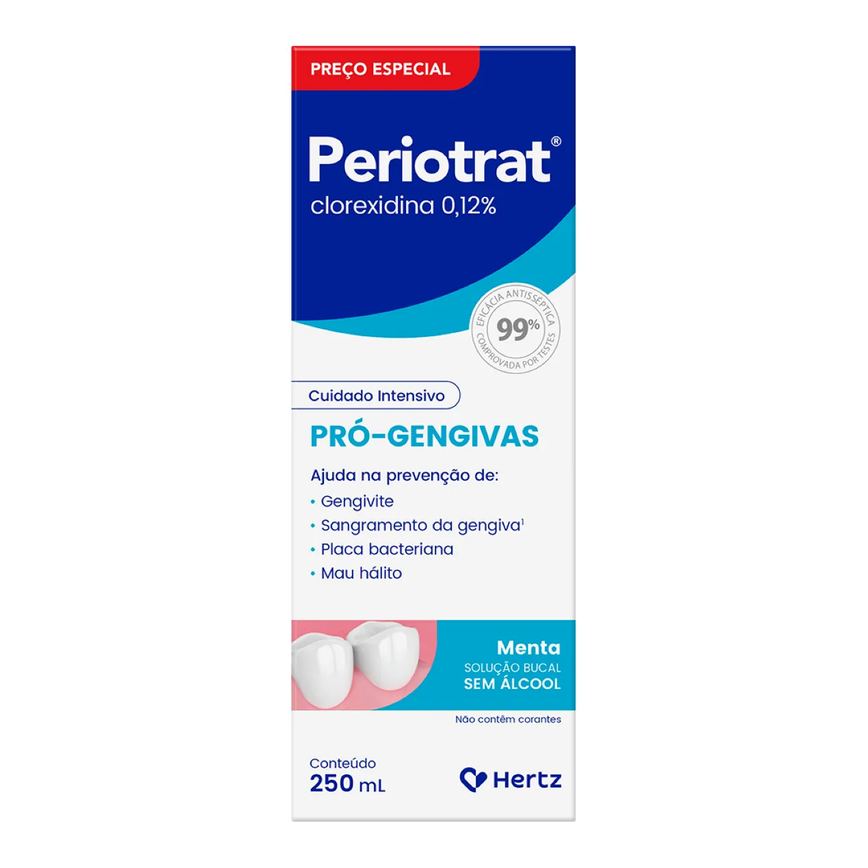 Solução Antisséptica Bucal Periotrat Sem Álcool com 250ml