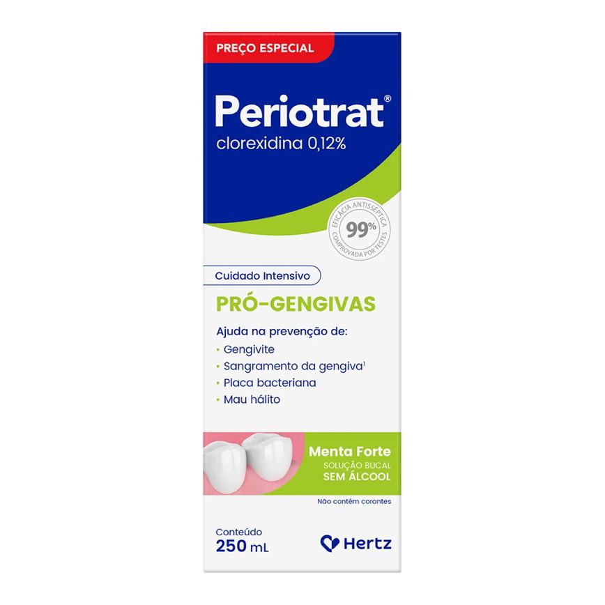 Solução Bucal Periotrat Sem Álcool Sabor Menta Forte