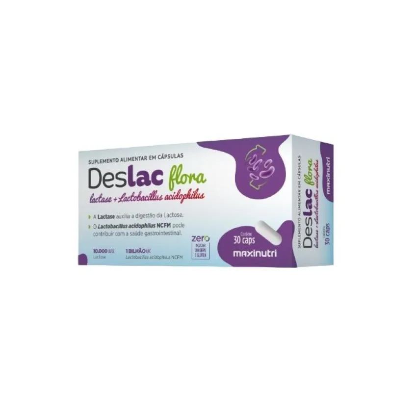 Deslac Flora - Lactase + Lactobacillus (30 Caps) - Padrão: Único