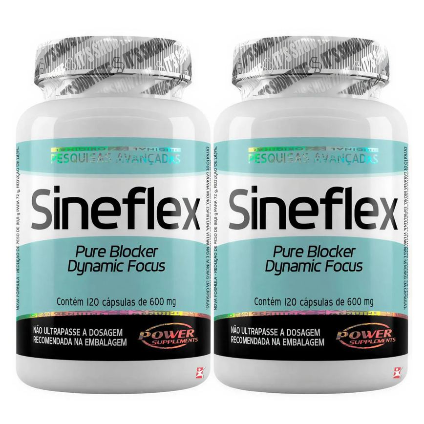 Kit 2 Sineflex Pure Blocker Dynamic Focus Total 240 Cápsulas - Power Supplements