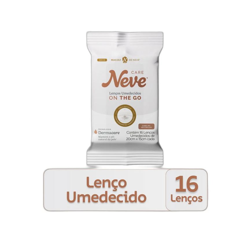 Lenço Umedecido Neve Dermacare On The Go 16 Unidades