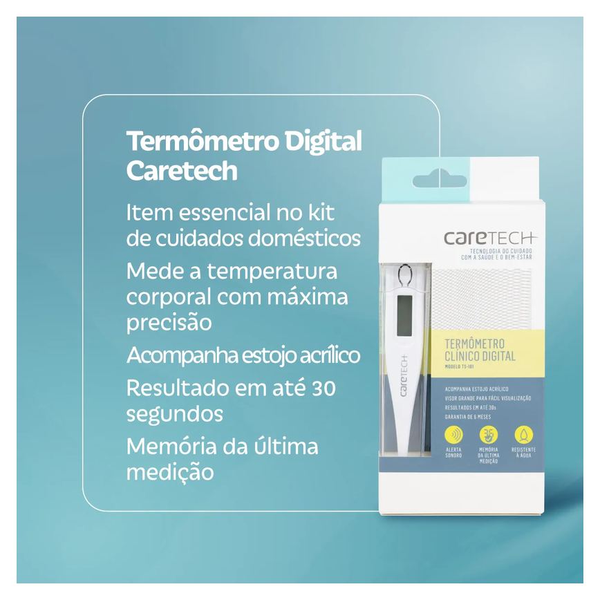 Termômetro Digital Caretech TS-101 Branco 1 Unidade