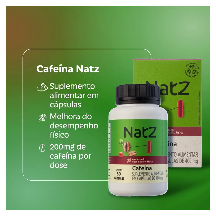 Cafeína Natz 60 Cápsulas