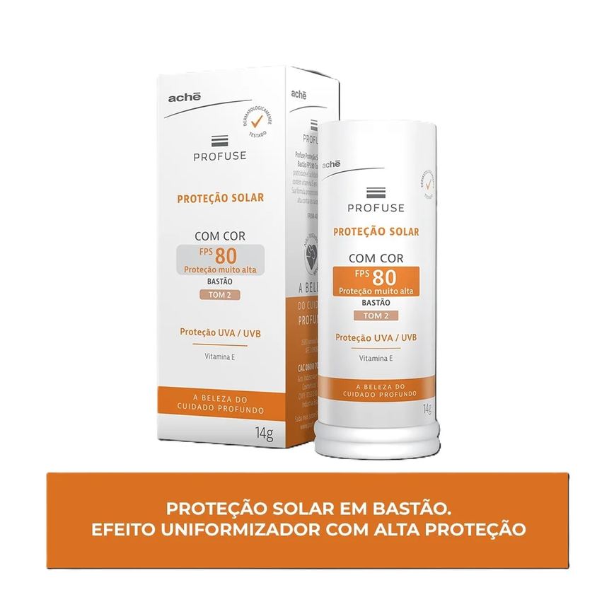 Protetor Solar Facial em Bastão Profuse FPS 80 Tom 2 14g