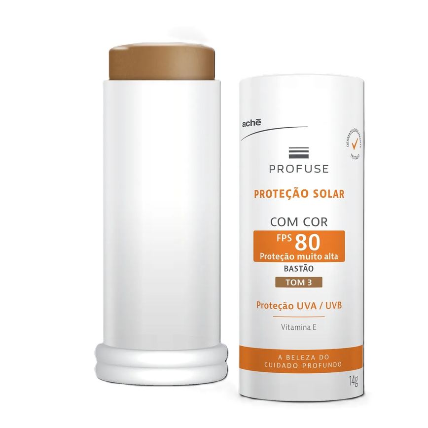 Protetor Solar Facial em Bastão Profuse FPS 80 Tom 3 14g