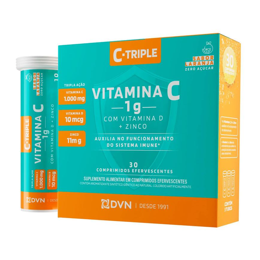 Vitamina C 1g+vit D+zinco Efervescente 30 Unidaddes- C-triple