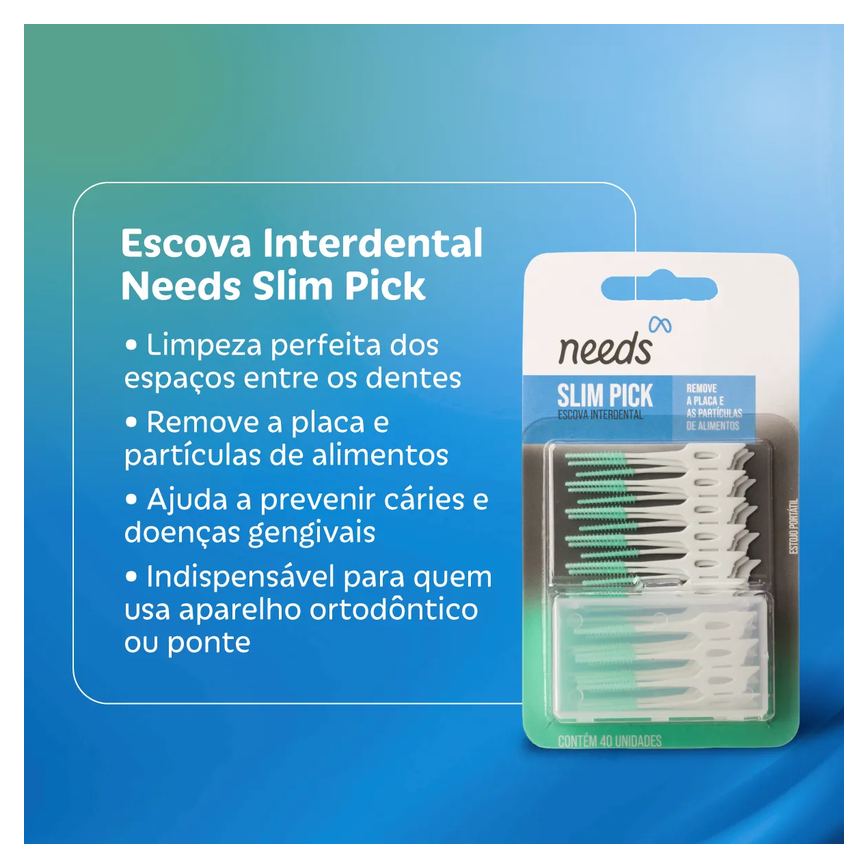 Escova Interdental Needs Slim Pick 40 Unidades
