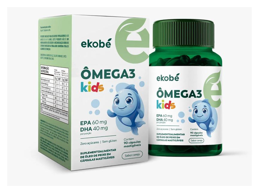 Ômega 3 Infantil Super Ômega 3 Ekobé Cereja 90 cápsulas