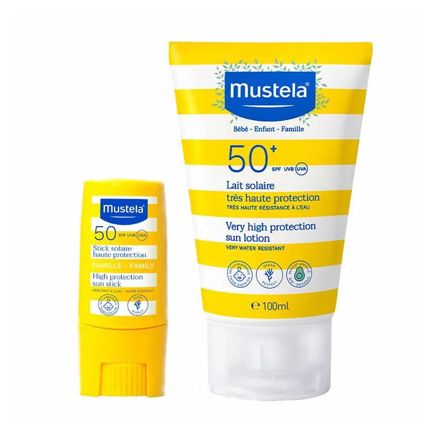 Mustela Solaire Haute Protection Kit – Protetor Solar Infantil Fps50+ + Protetor Solar Fps50