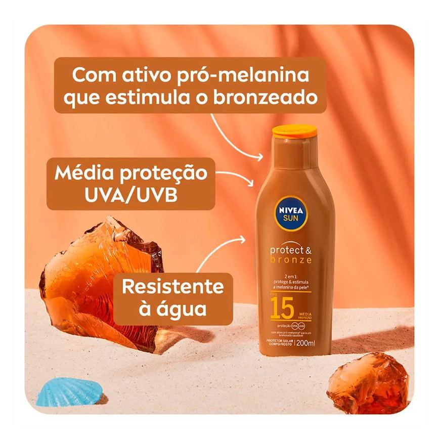 Protetor Solar FPS15 Nivea Sun Protect & Bronze 200ml