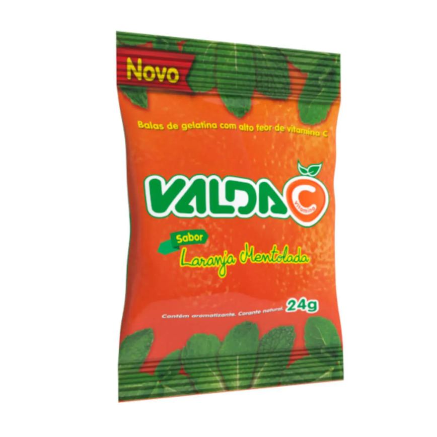 Pastilhas Valda C Balas de Gelatina Laranja Mentolada 24g