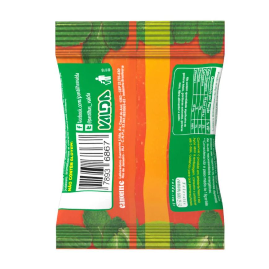 Pastilhas Valda C Balas de Gelatina Laranja Mentolada 24g