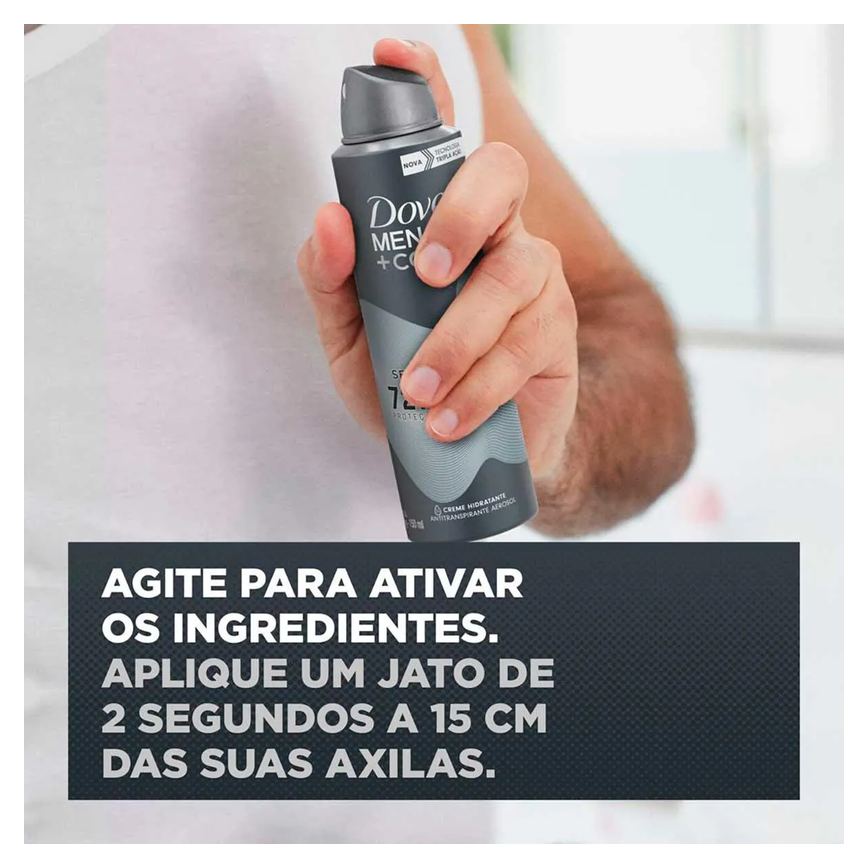 Desodorante Antitranspirante Aerosol Dove Men +Care Sem Perfume 48h 150ml