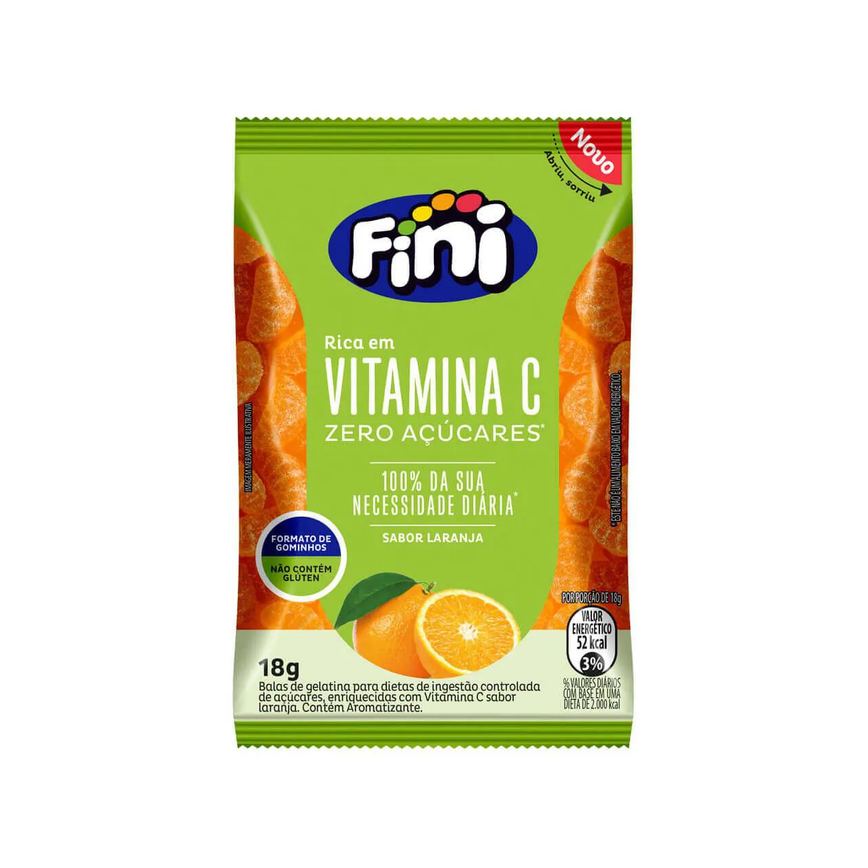 Balas de Gelatina Vitamina C Valda C Laranja Mentolada 50g