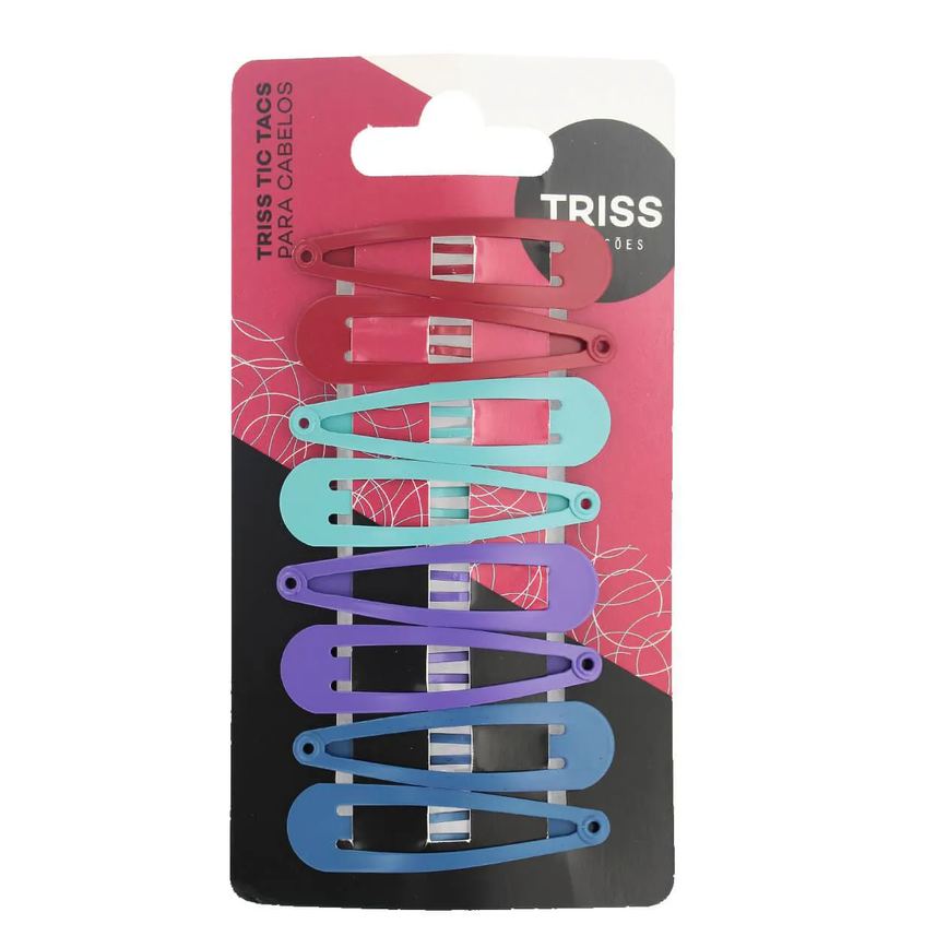Presilha Tic-Tac Triss Coloridos 8 Unidades