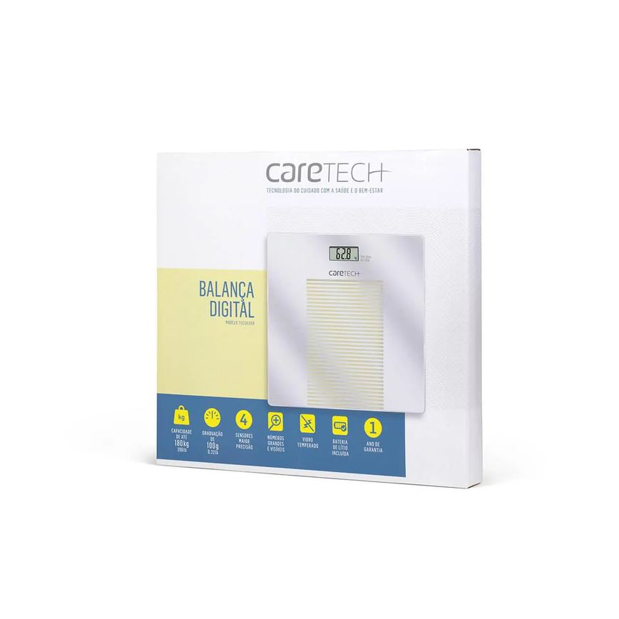 Balança Digital Caretech Tecsilver até 180kg 1 Unidade