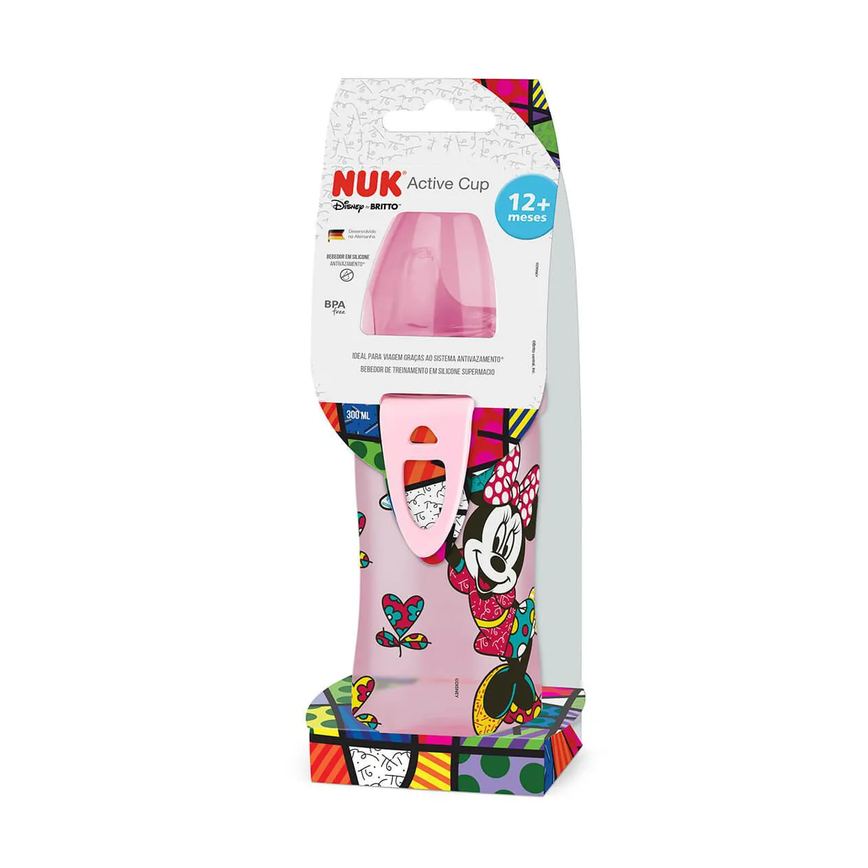Copo de Treinamento NUK Active Cup Disney By Britto Rosa 300ml