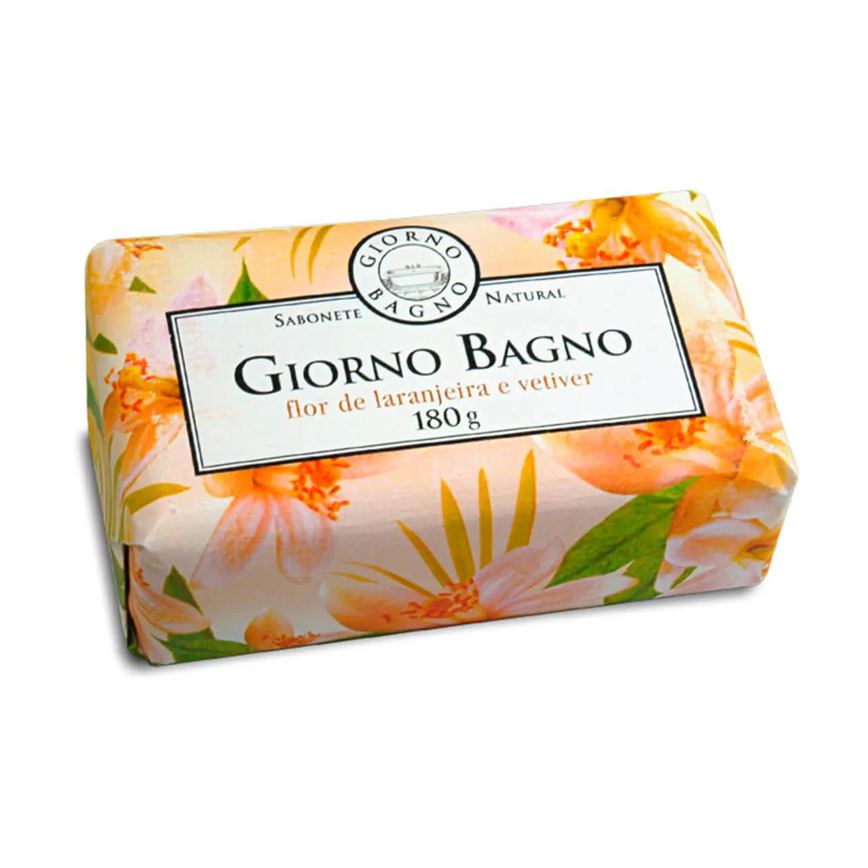 Sabonete em Barra Giorno Flor de Laranjeira e Vetiver com 180g