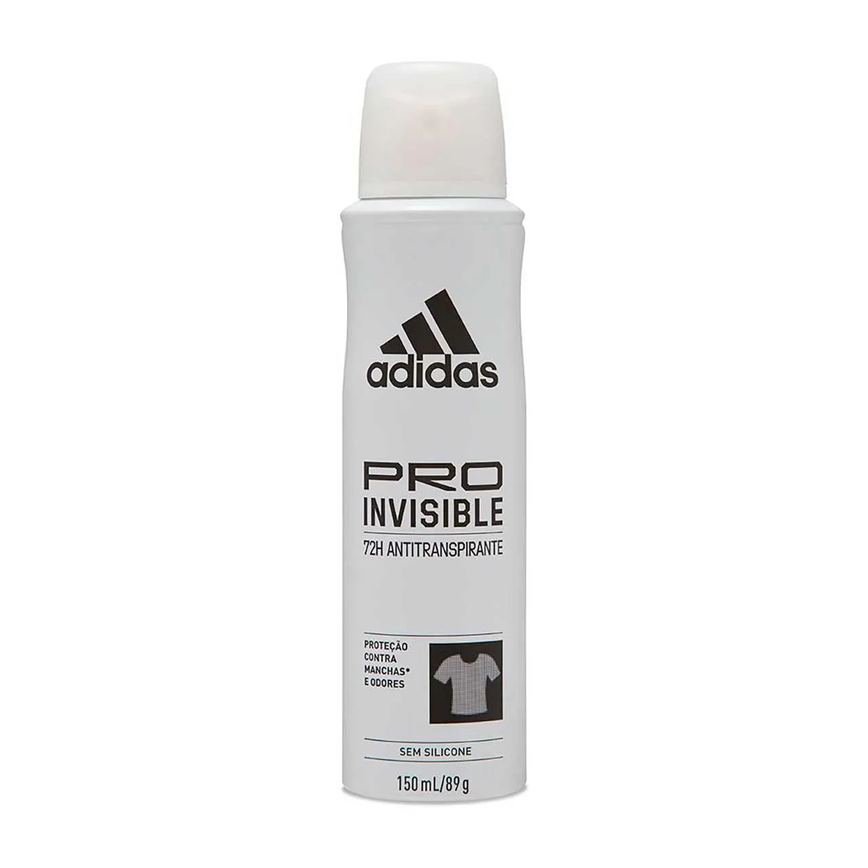 Desodorante Antitranspirante Aerosol Adidas Pro Invisible Performance Sem Manchas Feminino 72h 150ml