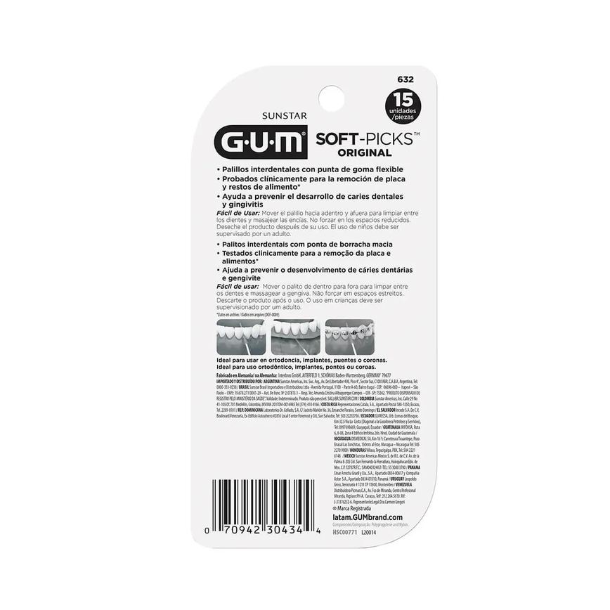 Palito Interdental G.U.M Soft Picks Original 15 unidades