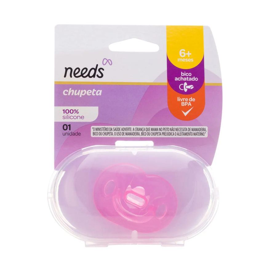 Chupeta de Silicone Needs Tamanho 2 Rosa - 1 unidade
