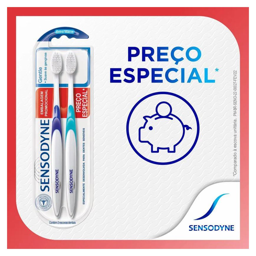Kit Escova de Dente Sensodyne Gentle Suave às Gengivas 2 unidades