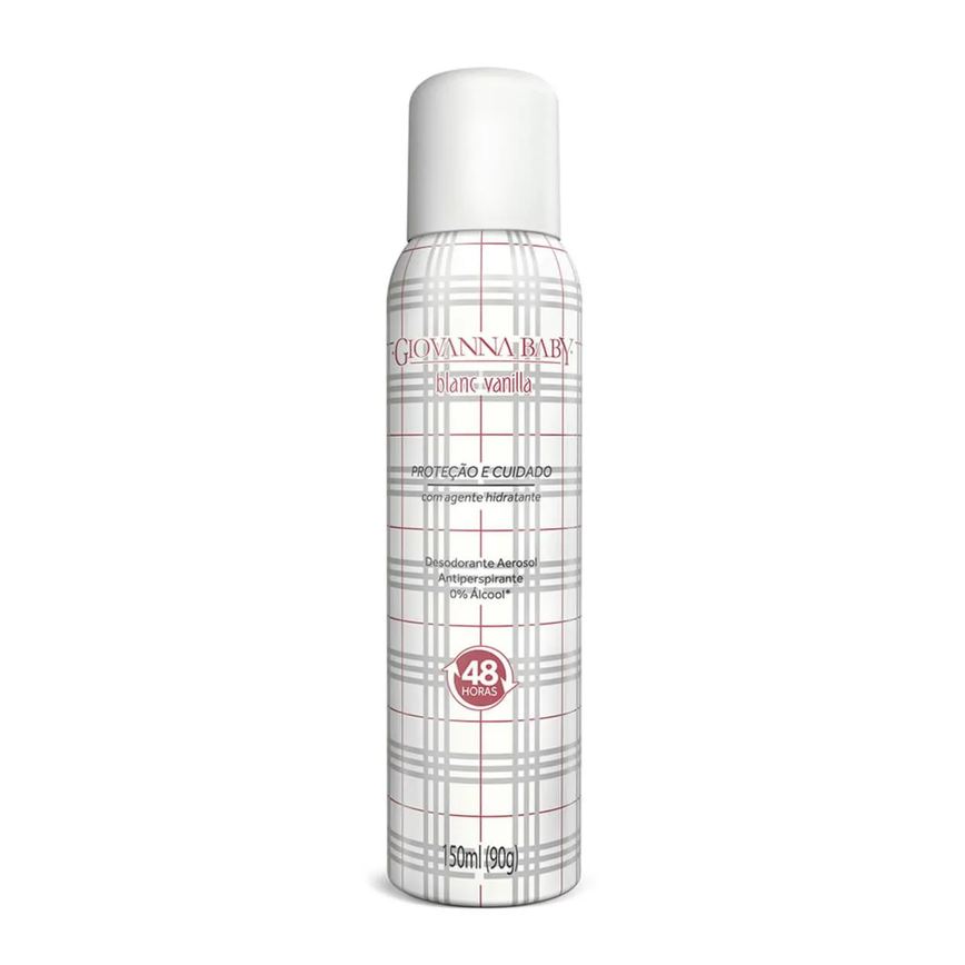 Desodorante Antitranspirante Aerosol Giovanna Baby Blanc Vanilla Feminino 48h 150ml