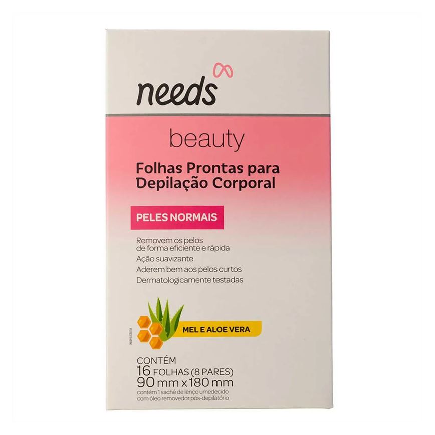 Folha Depilatória Corporal Needs Depil Mel 16 Folhas