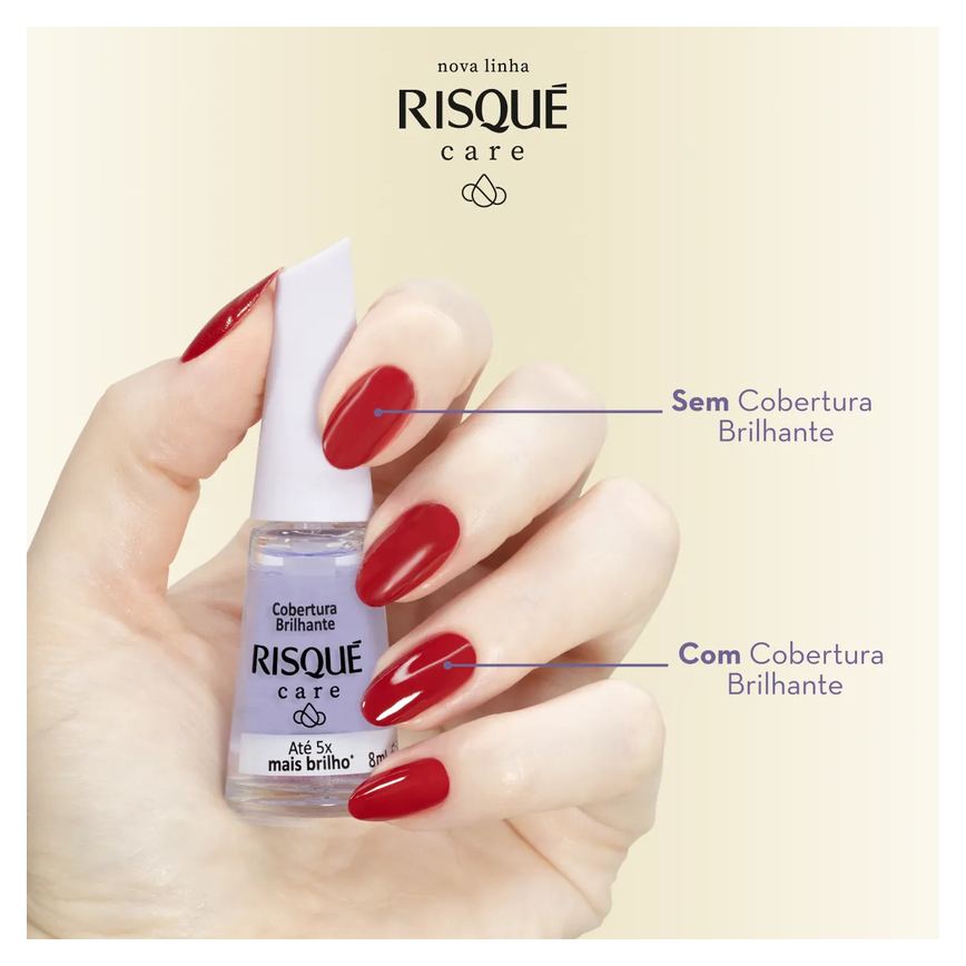 Brilho para Unhas Risqué Care Cobertura Brilhante 8ml